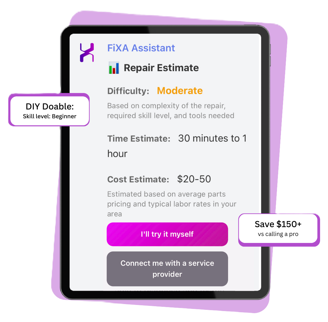 FiXA diagnosis example showing repair guidance